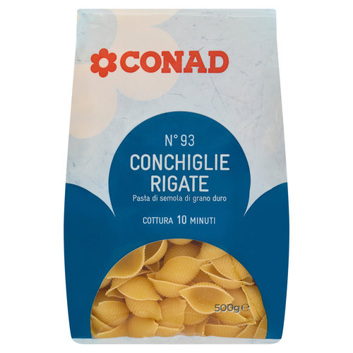 CONAD Pasta di Semola di Grano Duro N° 93 Conchiglie Rigate 500 g-image