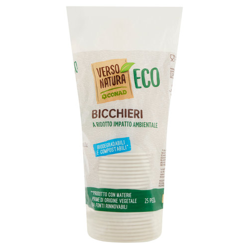 CONAD VERSO NATURA Eco Bicchieri a Ridotto Impatto Ambientale 25 pz-image